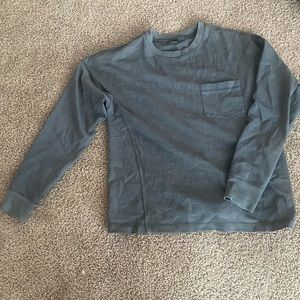 Waffle knit, pocket, tapered long sleeve